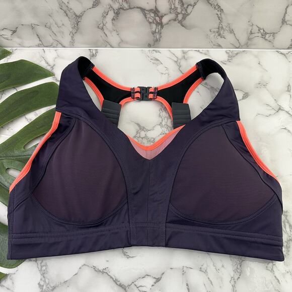 Kari Traa Womens Sports Bra Size 80 D 34 D Purple Pink Adjustable Strap - Picture 1 of 6